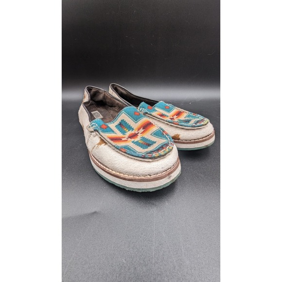 Myra Bag: S-4903 Angst Sneakers Slip On Shoe Loafers Aztec Cow Print Size 10